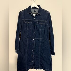 GAP Dark Blue Denim Shirt Dress